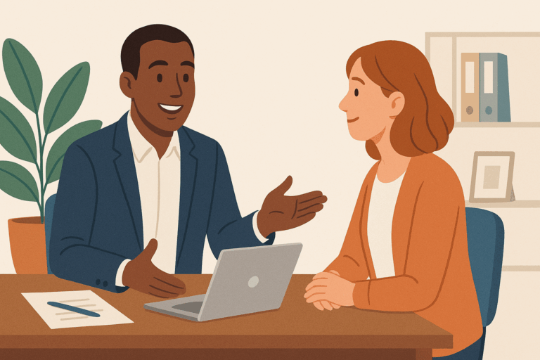 Illustration d’un échange pour clarifier une difficulté d’organisation