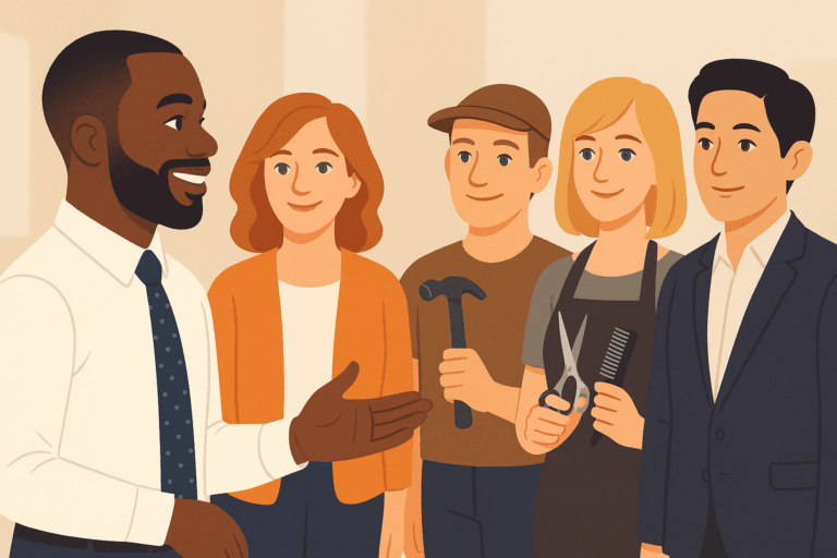 Illustration d’un échange collectif entre professionnels de différents métiers