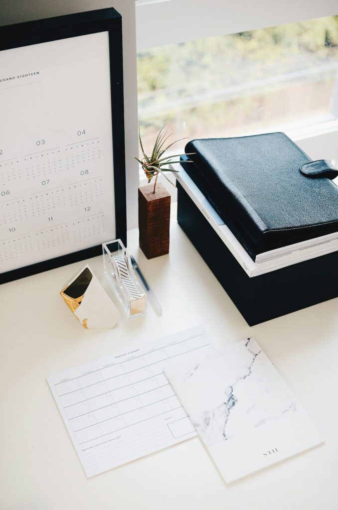 Calendrier de travail.