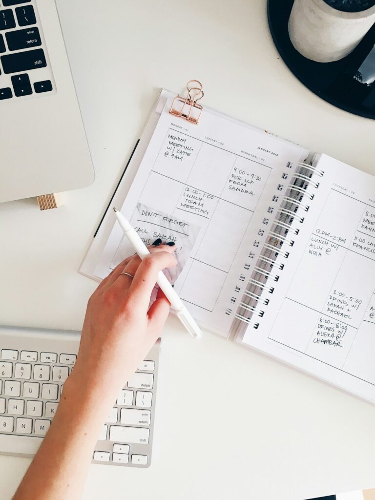 Bloc de notes de travail.