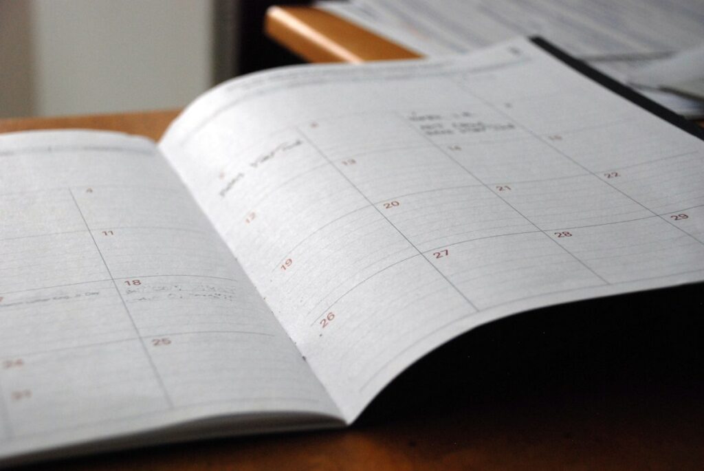 Agenda de travail.